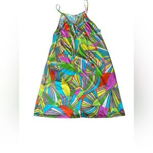 Trina Turk Vibrant Multicolor Leaf Print Mini Dress or Tunic Top